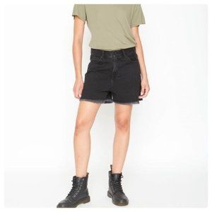 NWT Sandrine Rose Free People Black Denim High Rise Shorts Size 28